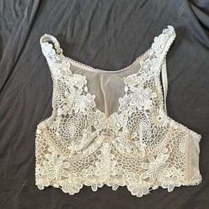 VICTORIA'S SECRET Dream Angels Unlined High Neck Lace Bra 32B